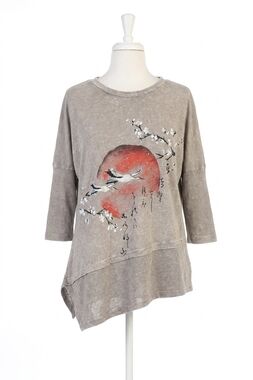 NEW JESS & JANE thousand miles mineral washed dolman sleeve cotton top - plus in